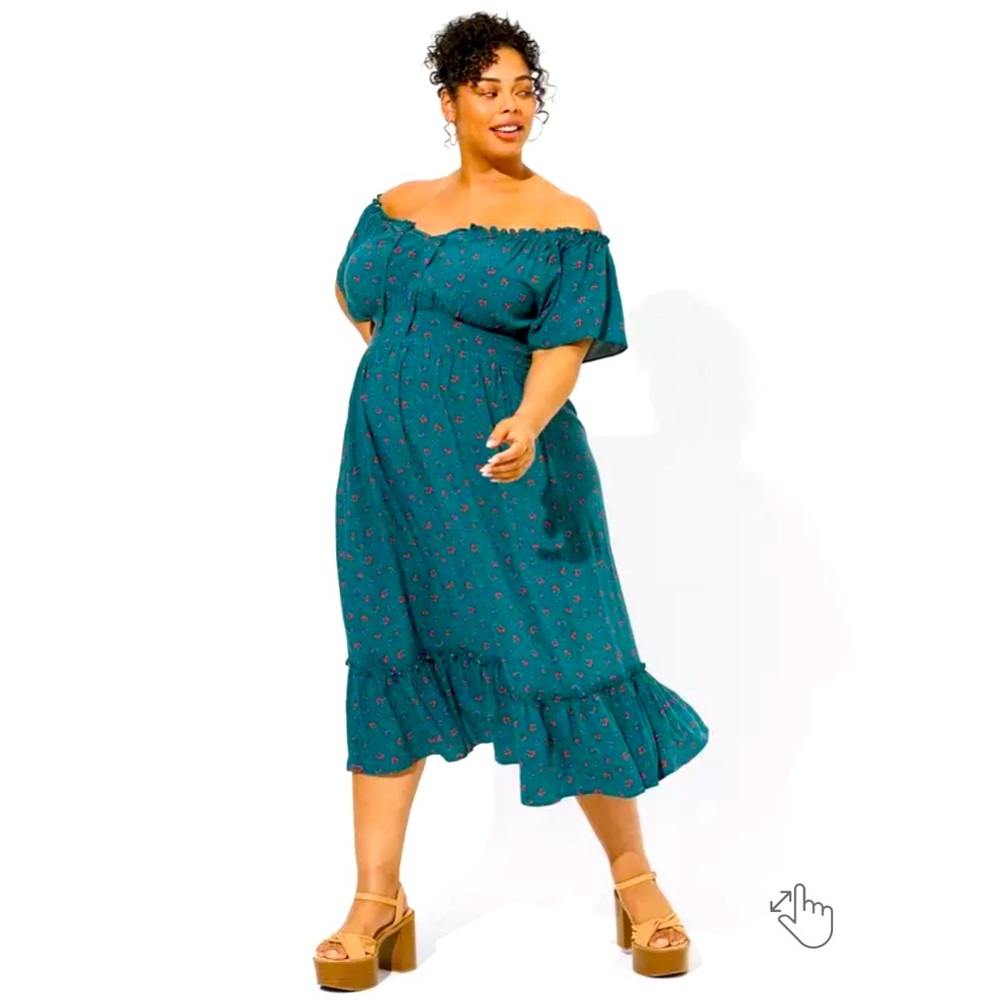 NWOT Torrid Tea-length Challis Dress 1X
